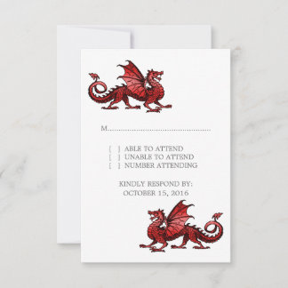 Carte de réponse Mariage Red Dragon