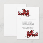 Carte de réponse Mariage Red Dragon (Devant / Derrière)