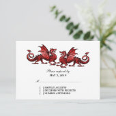 Carte de réponse Mariage Red Elegant Dragons (Debout devant)