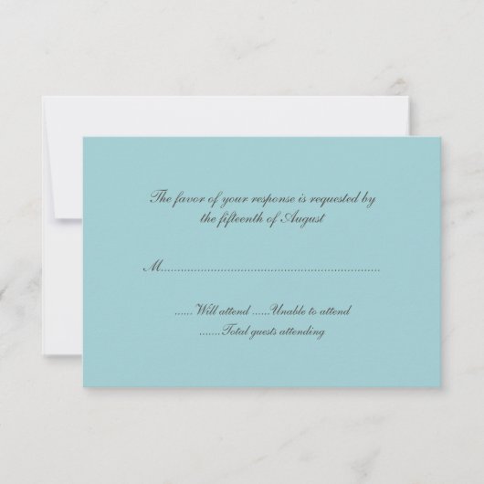 Carte de réponse Mariage Robin Egg Blue (Devant)