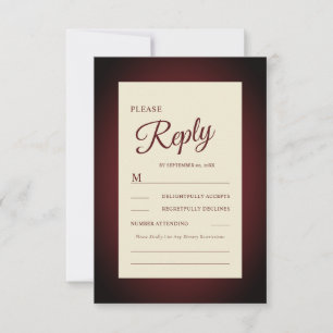 Carte de réponse Mariage romantique brulé