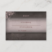 Carte de réponse mariage rose brun (Dos)