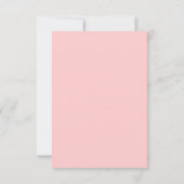 Carte de réponse Mariage rose et crème (Dos)