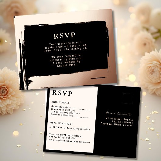 Carte de réponse Mariage RSVP Élégance moderne