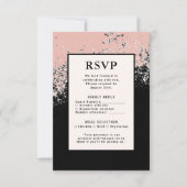 Carte de réponse Mariage RSVP QR Code Élégance mod (Devant)