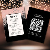 Carte de réponse Mariage RSVP QR Code Élégance mod