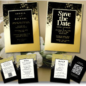 Carte de réponse Mariage RSVP QR Code Élégance mod