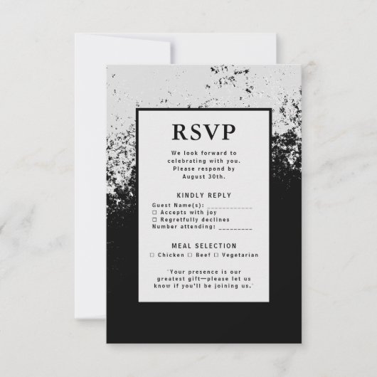 Carte de réponse Mariage RSVP QR Code Élégance mod (Devant)