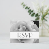 Carte de réponse Mariage RSVP Silver White Rose (Debout devant)