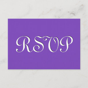 Carte de réponse Mariage RSVP violet et blanc S237
