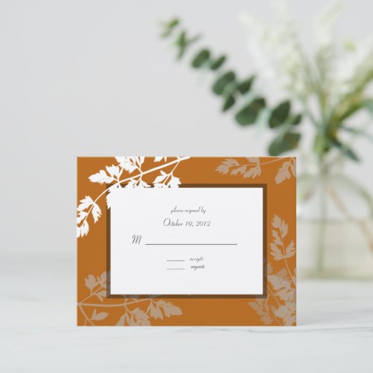 Carte de réponse Mariage rustique (Debout devant)