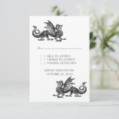 Carte de réponse Mariage Silver Dragon (Debout devant)