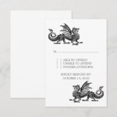 Carte de réponse Mariage Silver Dragon (Devant / Derrière)