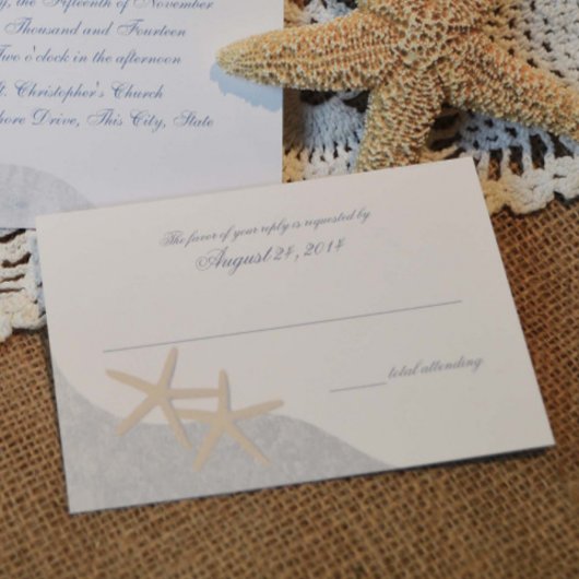 Carte de réponse Mariage Starfish