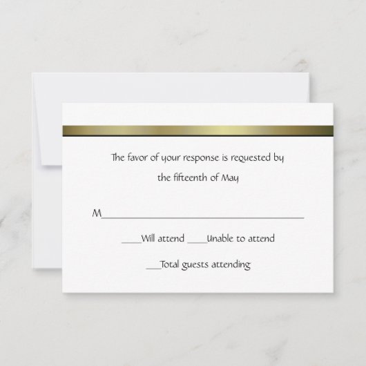 Carte de réponse Mariage tout usage élégante (Devant)
