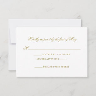 Carte de réponse Mariage traditionnelle Monogramme