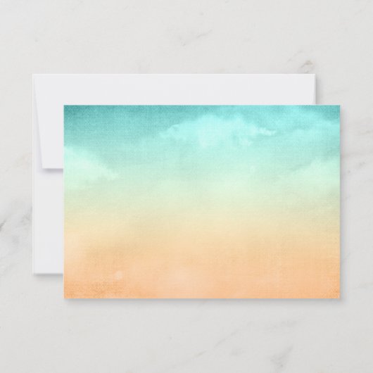 Carte de réponse Mariage Tropical Beach Palm Tree (Dos)