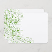 Carte de réponse Mariage vert Apple Birds & Swirls (Devant / Derrière)