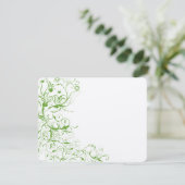 Carte de réponse Mariage vert Apple Birds & Swirls (Debout devant)