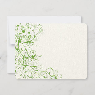 Carte de réponse Mariage vert Apple Birds & Swirls