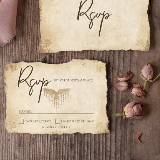 Carte de réponse Mariage Viking unique