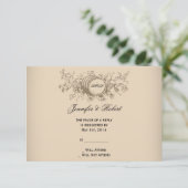 Carte de réponse Mariage vintage Winery (Debout devant)