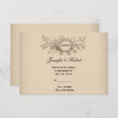 Carte de réponse Mariage vintage Winery (Devant / Derrière)