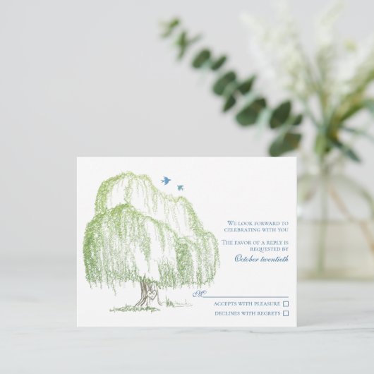 Carte de réponse Mariage Willow Tree (Debout devant)