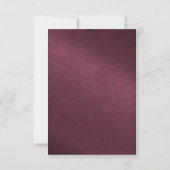 Carte de réponse Maroon Mariage damassé (Dos)