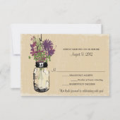 Carte de réponse Mason Jar & Fleurs sauvages (Devant)