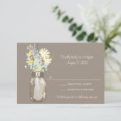 Carte de réponse Mason Jar & Fleurs sauvages (Debout devant)
