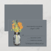 Carte de réponse Mason Jar & Wildflowers (Devant / Derrière)
