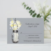 Carte de réponse Mason Jar & Wildflowers (Debout devant)