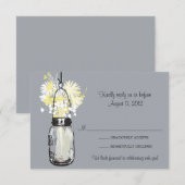 Carte de réponse Mason Jar & Wildflowers (Devant / Derrière)