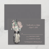 Carte de réponse Mason Jar & Wildflowers (Devant / Derrière)