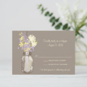 Carte de réponse Mason Jar & Wildflowers (Debout devant)