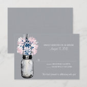 Carte de réponse Mason Jar & Wildflowers (Devant / Derrière)