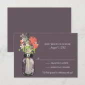 Carte de réponse Mason Jar & Wildflowers (Devant / Derrière)