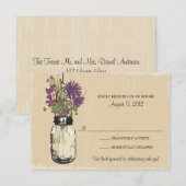Carte de réponse Mason Jar & Wildflowers (Devant / Derrière)