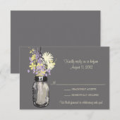 Carte de réponse Mason Jar & Wildflowers (Devant / Derrière)