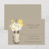 Carte de réponse Mason Jar & Wildflowers (Devant / Derrière)