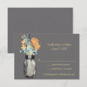 Carte de réponse Mason Jar & Wildflowers (Devant / Derrière)