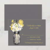 Carte de réponse Mason Jar & Wildflowers (Devant / Derrière)