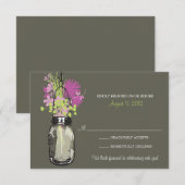 Carte de réponse Mason Jar & Wildflowers (Devant / Derrière)