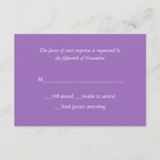 Carte de réponse Mauve tout usage