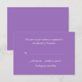 Carte de réponse Mauve tout usage (Devant / Derrière)