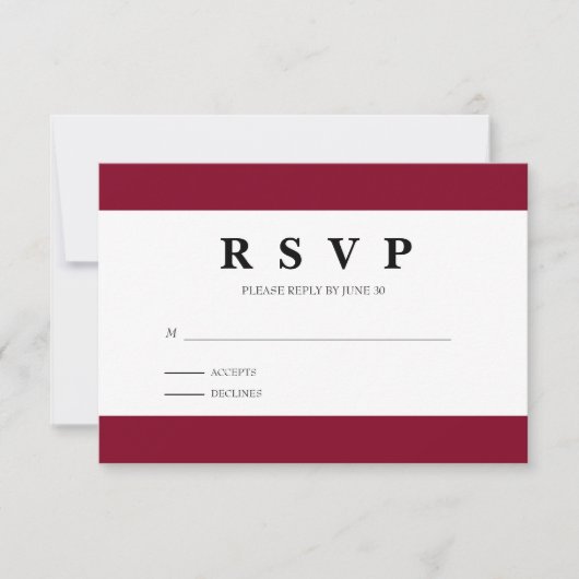 Carte de réponse minimaliste (Devant)