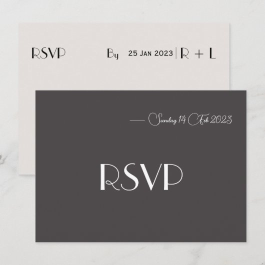 Carte de réponse minimaliste (Devant / Derrière)