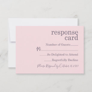 Carte de réponse minimaliste Mariage Mauve moderne