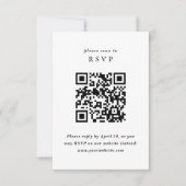 Carte de réponse minimaliste simple avec code QR (Devant)